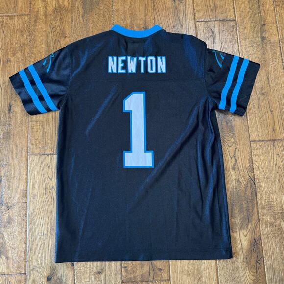 Carolina Panthers Cam Newton On Field Jersey Youth L 10/12 Black NFL - Picture 5 of 6